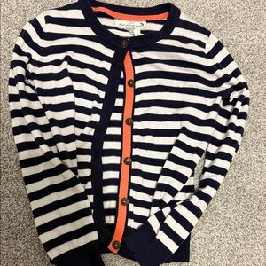 Striped Navy and White Kids Cardigan